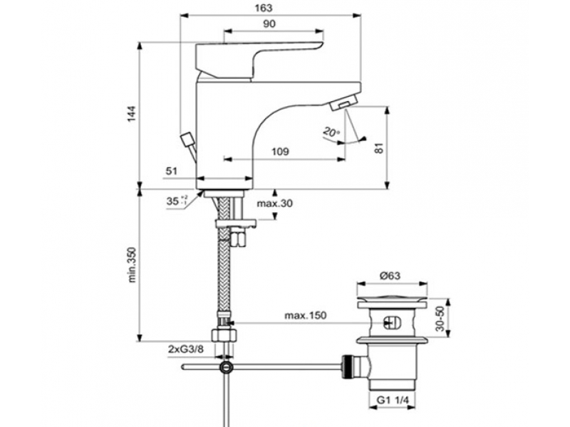 Купить Смеситель Ideal Standard Ceraplan III GRANDE B0704AA для раковины