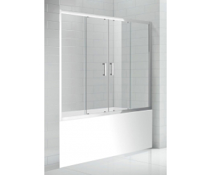 Шторка на ванну Gemy Victoria S30193D 180 x 140 см, раздвижная, стекло прозрачное, хром