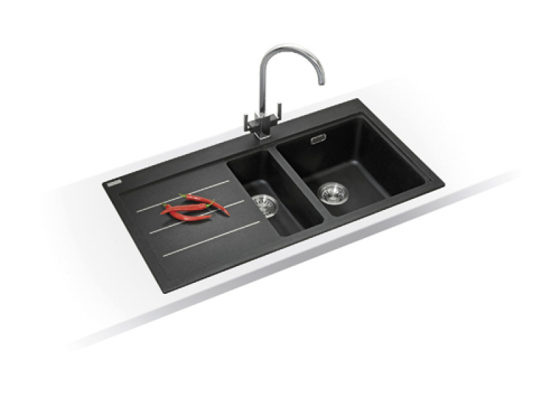 Купить Мойка Franke MYTHOS FUSION MTF 651-100, 114.0156.981, правая, гранит, цвет оникс, установка сверху, 100*51,5 см