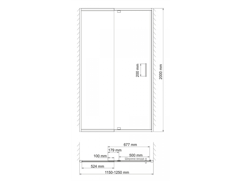 Купить Душевая дверь WasserKRAFT 48P05 120*200 см