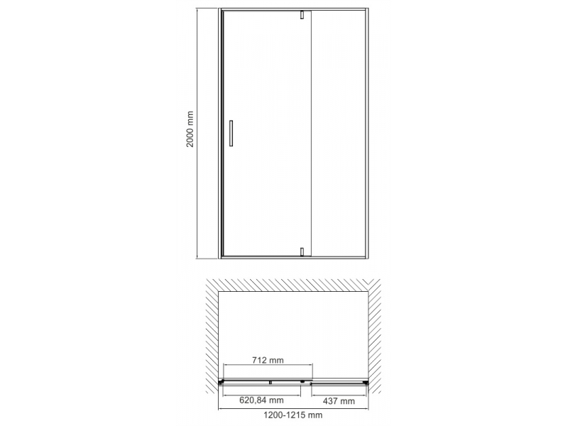 Купить Душевая дверь WasserKRAFT 74P05, универсальная, 120 х 200 см