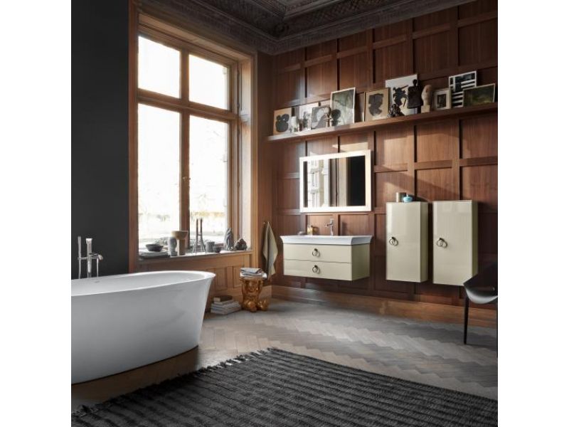 Купить Тумба под раковину Duravit White Tulip 105 см подвесная, 2 ящика, белый матовый, WT435203636 + UV986307777