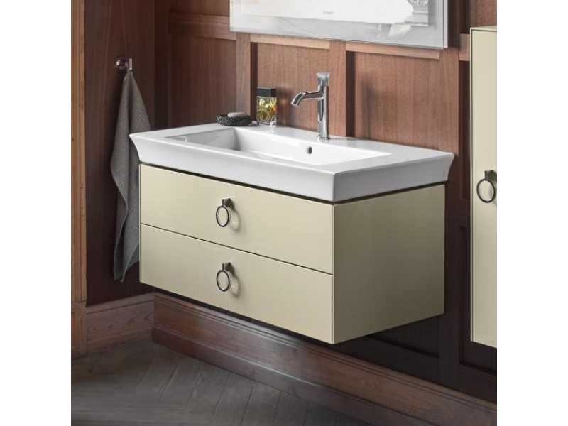 Купить Тумба под раковину Duravit White Tulip 105 см подвесная, 2 ящика, белый матовый, WT435203636 + UV986307777