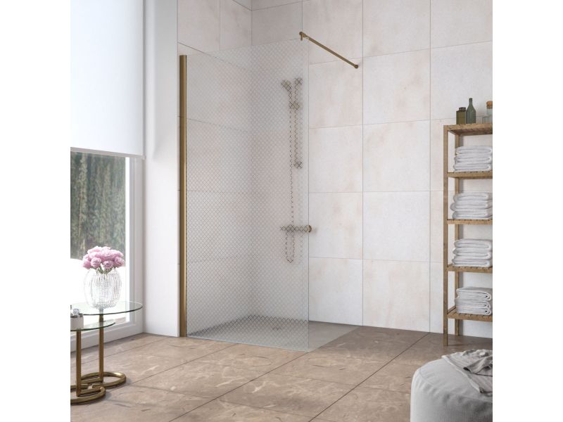 Купить Неподвижная стенка Vegas Glass EAF Lux 116 05 R04, профиль - бронза, стекло – ретро, 116*199,5 см