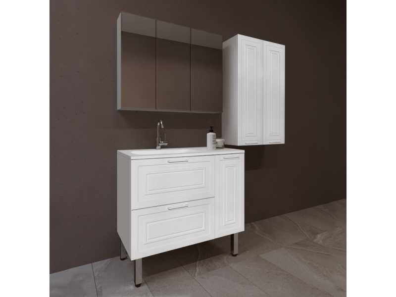 Купить Шкаф Style Line Альба 60 см, ЛС-000010051, Люкс, подвесной, 2 ящика, корзина, белый