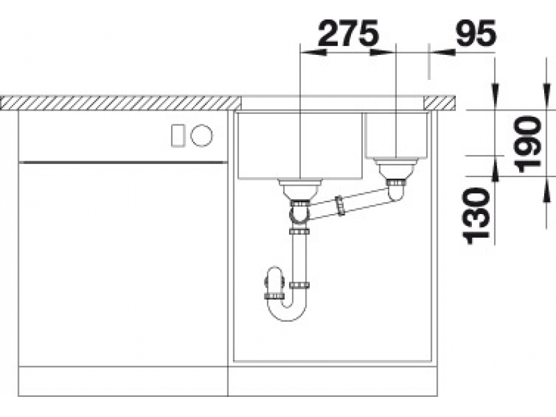 Купить Мойка Blanco Subline 340/160-U 523549, темная скала