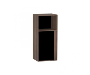 Шкаф Vitra Metropole 58208 40 см, левосторонний, цвет сливовое дерево, фасад черное акриловое стекло
