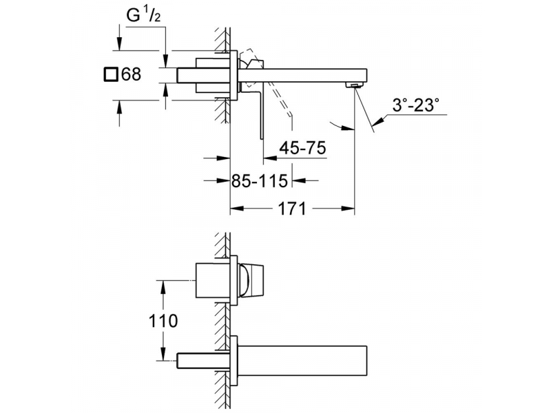 Купить Смеситель Grohe Eurocube 19895000 для раковины, внешняя часть, S-Size