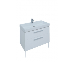 Тумба под раковину Aquanet Nova Lite 90, 2 ящика, белый глянец (242276)