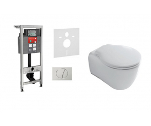 Комплект 6 в 1: 514306 Ergo: Инсталляция Mepa VariVIT A31 514306 + Унитаз подвесной Galassia Ergo 7109 36 x 51 см, сиденье SoftClose 7115