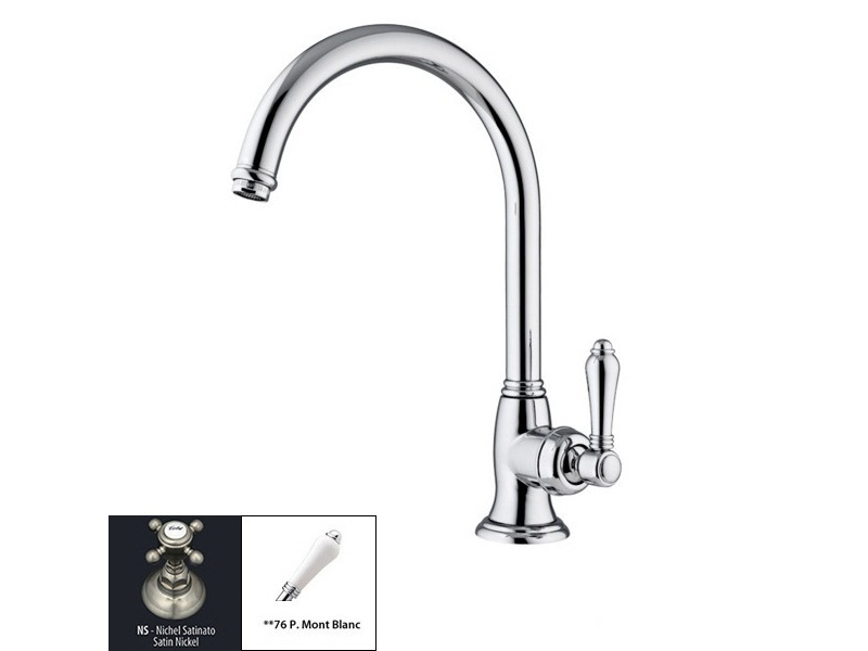 Купить Смеситель Nicolazzi Cucina 3456NS76C матовый никель/белая керамика