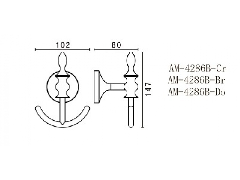 Купить Крючок Art&Max Bohemia AM-E-4286B-Do, золото
