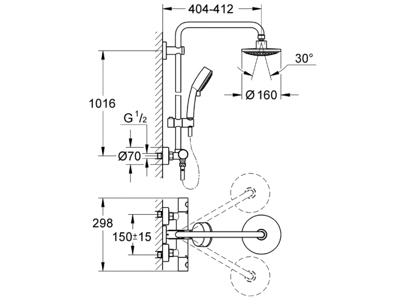 Купить Душевая система Grohe Tempesta New Cosmopolitan 27922000