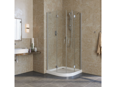 Душевой уголок Vegas Glass AFS Lux, 80 x 80 x 189.5 см, профиль матовый хром, стекло прозрачное