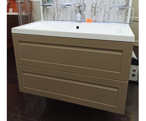 Тумба под раковину Art&Max Platino 90 см подвесная, бежевый матовый, AM-Platino-900-2C-SO-CM