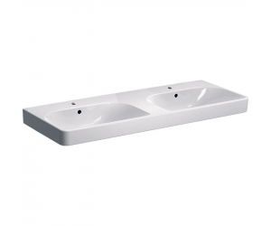 Раковина Geberit Smyle Square 500.223.01.1, двойная, 120 х 48 см, белая