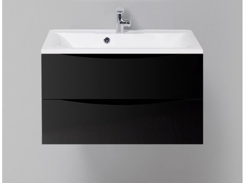 Купить Тумба под раковину BelBagno Marino MARINO-700-2C-SO-NL-P, 70 х 45 х 55 см, Nero Lucido - черный глянец