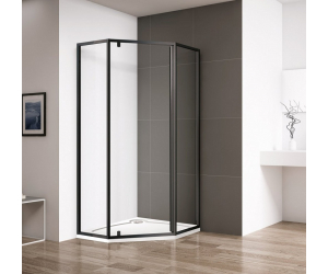 Душевой уголок Cezares ECO-O-P-1-90-C-NERO, 90 х 90 х 195 см, стекло прозрачное, цвет профиля черный