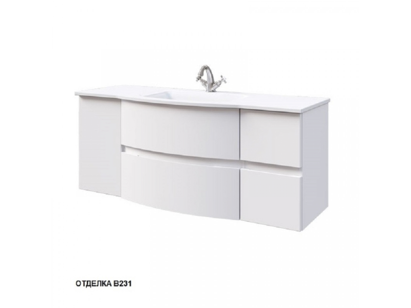 Купить Раковина из стеклокерамики Caprigo Integra 130 GC18R INT130, 132 х 48,2 см