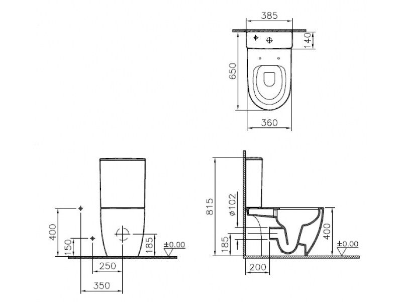 Купить Напольный унитаз Vitra Sento 9830B003-7204 крышка с микролифтом, безободковый