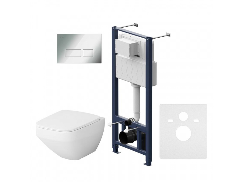 Купить Инсталляция Am.Pm Inspire 2.0, IS47051.50A1700 с безободковым унитазом Inspire V2.0 FlashClean, клавиша Pro S глянцевый хром, крышка микролифт