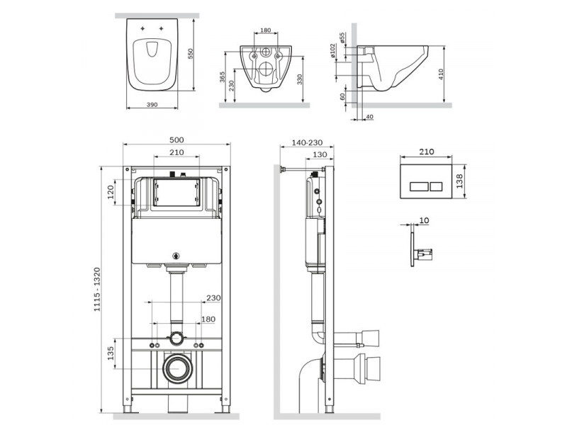 Купить Инсталляция Am.Pm Inspire 2.0, IS47051.50A1700 с безободковым унитазом Inspire V2.0 FlashClean, клавиша Pro S глянцевый хром, крышка микролифт