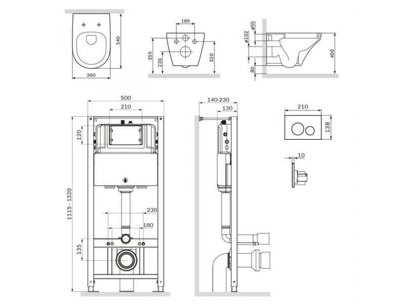 Купить Инсталляция Am.Pm Inspire, IS49051.501700 с безободковым унитазом Inspire FlashClean, клавиша Pro L глянцевый хром, крышка микролифт