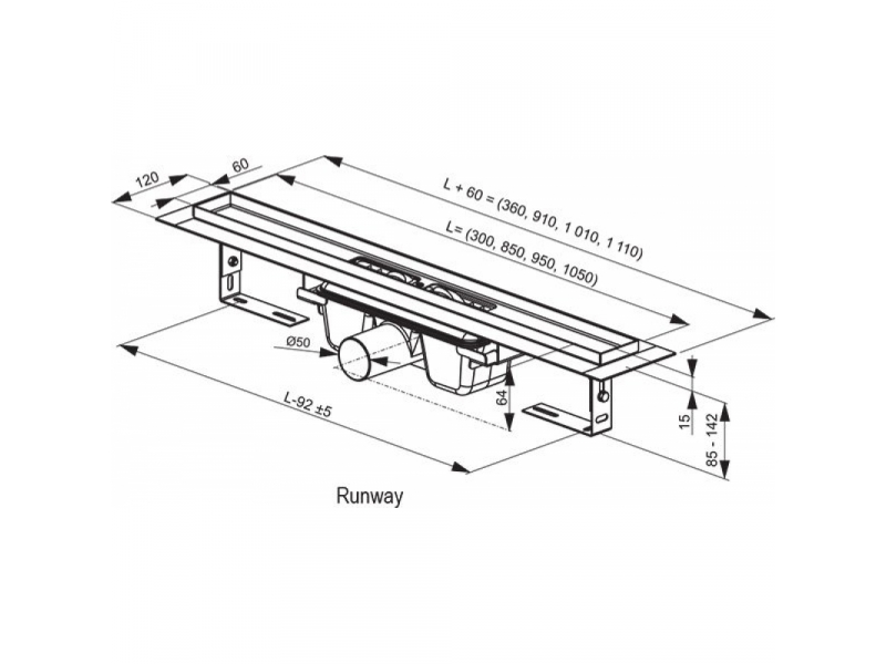 Купить Душевой канал Ravak Runway OZ, 75 см, X01622