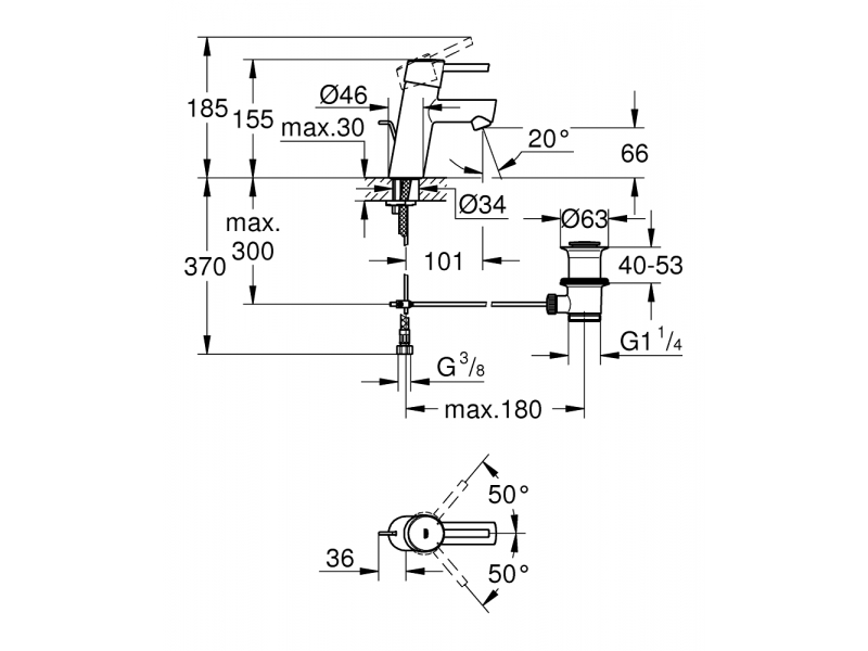 Купить Смеситель Grohe Concetto New 32204001 для раковины, д/к
