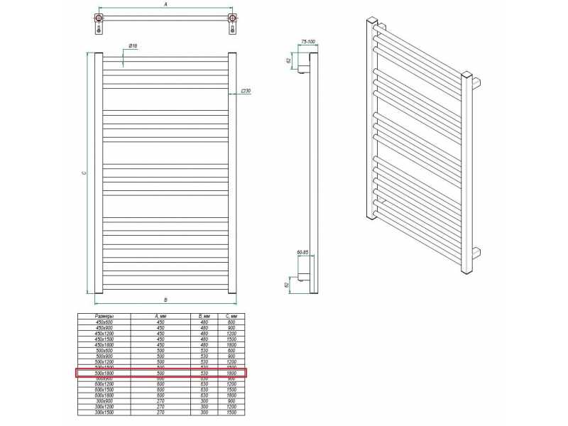 Купить Полотенцесушитель электрический Grota Classic 53 x 180 см, ширина 53 см, высота 180 см, крашеный белый