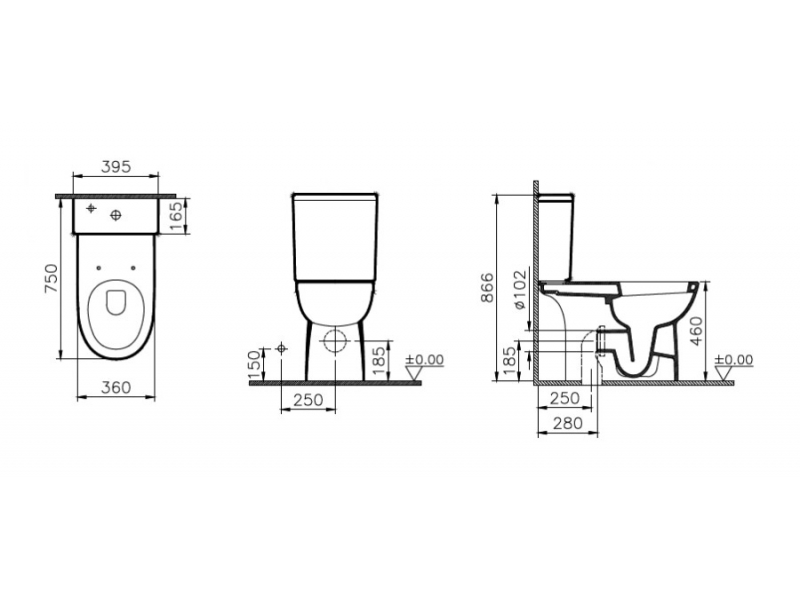 Купить Напольный унитаз Vitra Conforma 9832B003-7204 Special Needs крышка стандарт