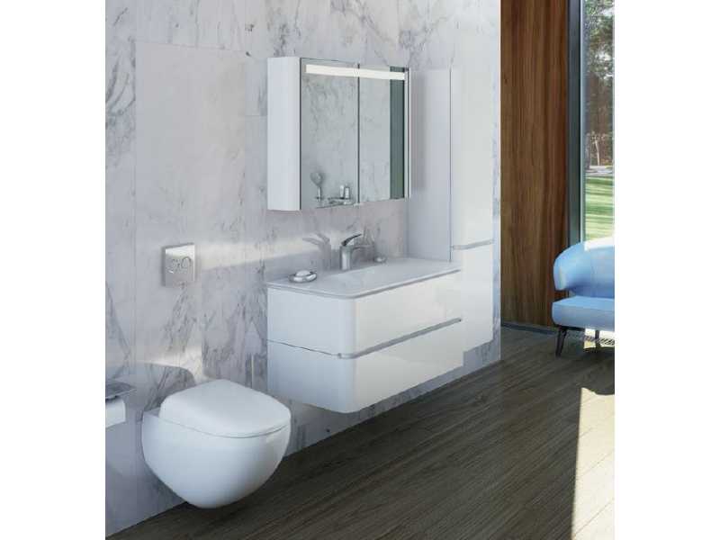 Купить Пенал Am.Pm Sensation, M30CHR0406TF, цвет - табачный дуб, правый, 40x35x155 см