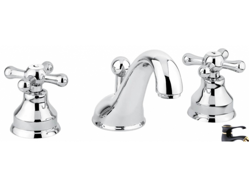 Купить Смеситель для раковины Emmevi Deco Classic 12033NO, черный/золото