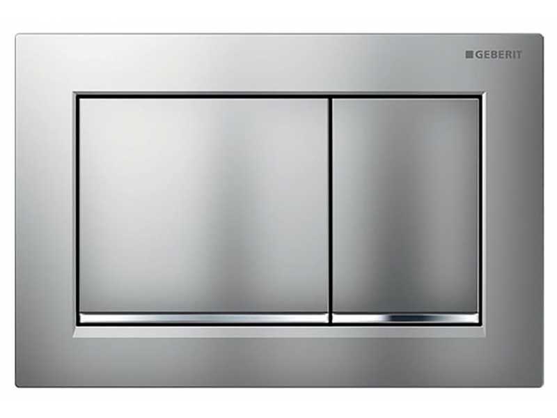 Купить Клавиша Geberit Omega Type 30, 115.080.JQ.1, с легкоочищаемой поверхностью, лакированный матовый хром/глянцевый хром
