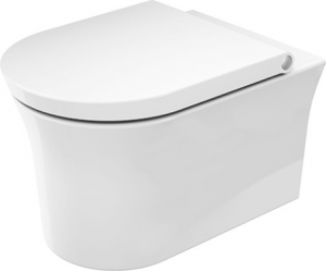 Подвесной безободковый унитаз Duravit White Tulip 37 x 54 см, белый, сиденье микролифт, 2576092000 + 0027090000