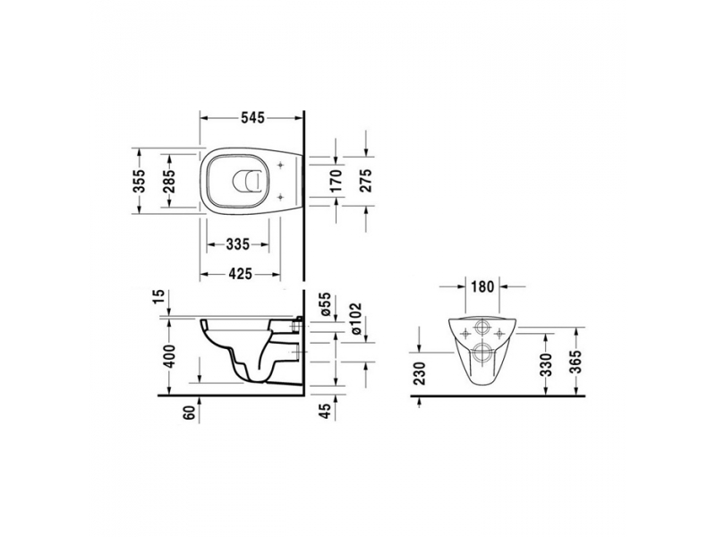 Купить Подвесной унитаз Duravit D-Code 45350900A1 (25350900002), с крышкой D-Code 0067390000 с микролифтом