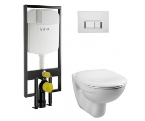 Инсталляция с унитазом Vitra Normus 9773B003-7200, сиденье микролифт, клавиша хром