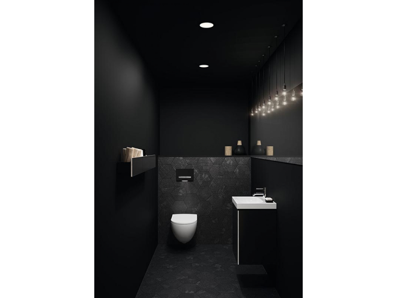 Купить Инсталляция Geberit с безободковым унитазом Geberit Acanto Rimfree 500.128.21.A, сиденье микролифт, клавиша хром, комплект Идеальная пара