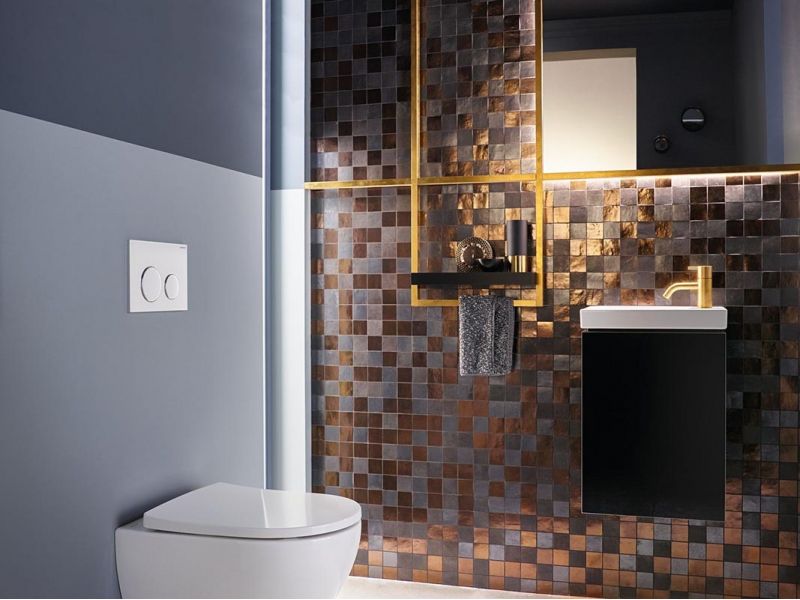Купить Инсталляция Geberit с безободковым унитазом Geberit Acanto Rimfree 500.128.21.A, сиденье микролифт, клавиша хром, комплект Идеальная пара