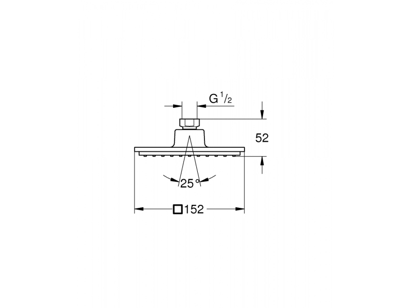 Купить Верхний душ Grohe Euphoria Cube 27705000, 152х152 мм, 1 режим струи, без держателя
