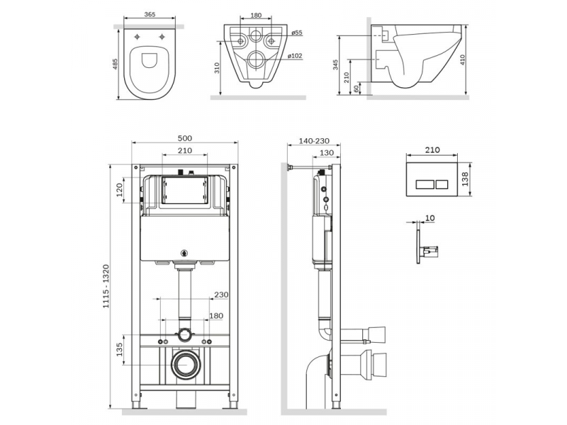 Купить Инсталляция Am.Pm Spirit V2.0, IS49001.701700 с безободковым унитазом Spirit V2.0 FlashClean, клавиша Pro L белая, крышка микролифт