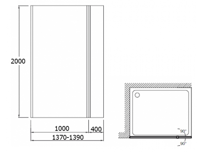 Купить Душевое ограждение Jacob Delafon Contra C22WP100L/R-MZ 140 см, правое