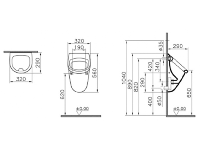 Купить Писсуар Vitra Arkitekt 4017B003-0199 подвесной