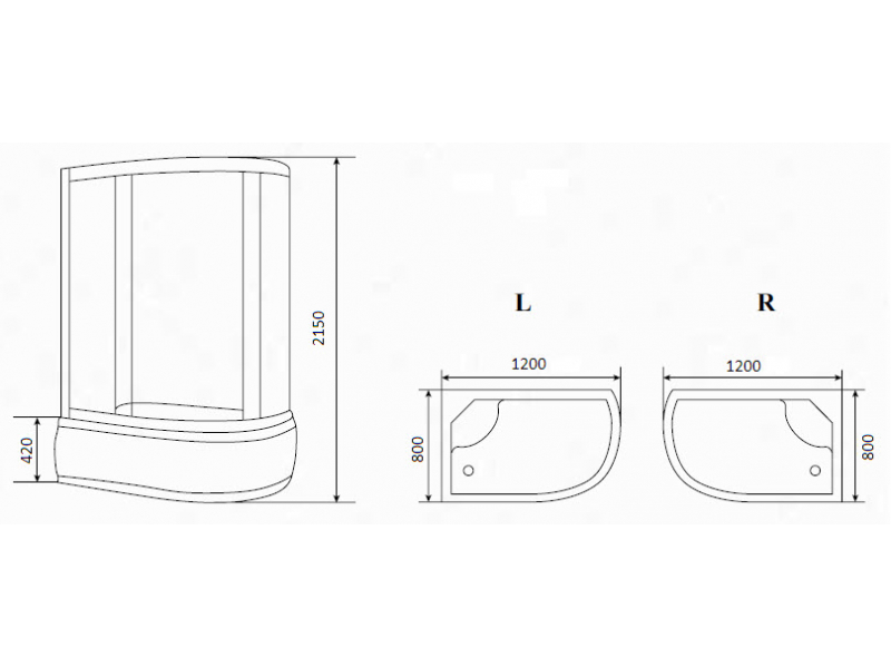 Купить Душевая кабина Timo Eco TE-0720 L/R, 120 х 80 см