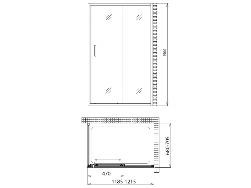 Купить Душевой уголок Gemy Victoria S30131A-A70 (S30191A + A70), 120 х 70 х 190 см, стекло прозрачное