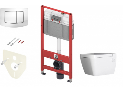 Инсталляция для унитаза TECE Base K440200.WC2 с безободковым унитазом TECEone с кнопкой смыва TECEambia, белый