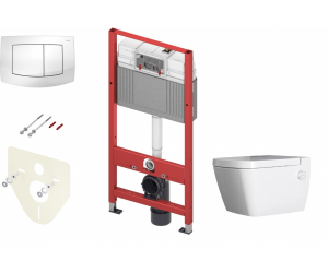 Инсталляция для унитаза TECE Base K440200.WC2 с безободковым унитазом TECEone с кнопкой смыва TECEambia, белый