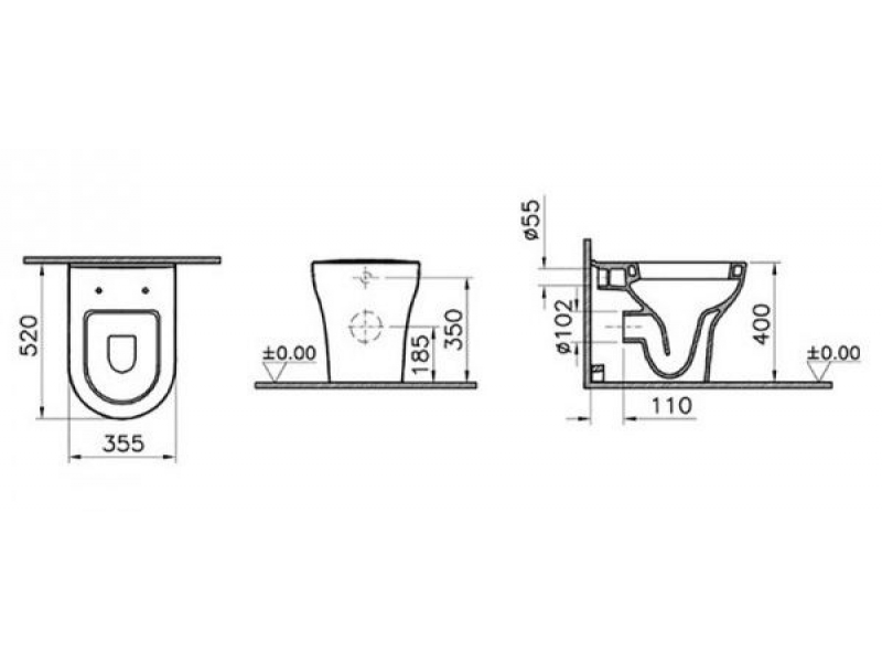 Купить Приставной унитаз Vitra Zentrum 5788B003-0075
