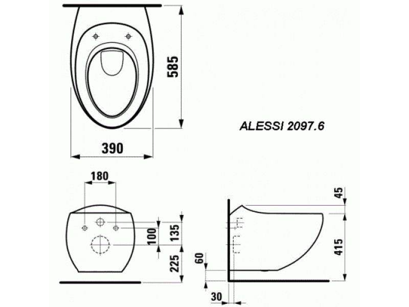 Купить Подвесной унитаз Laufen Alessi One 8.2097.6.400.000.1