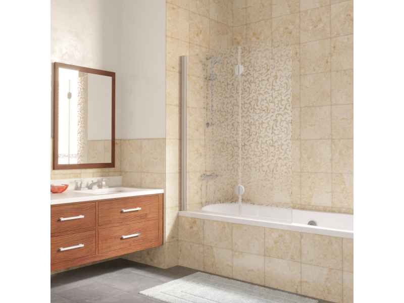 Купить Шторка на ванну Vegas Glass E2V Lux 0120 07 R03, профиль - матовый хром, стекло – фея, 120*150,5 см